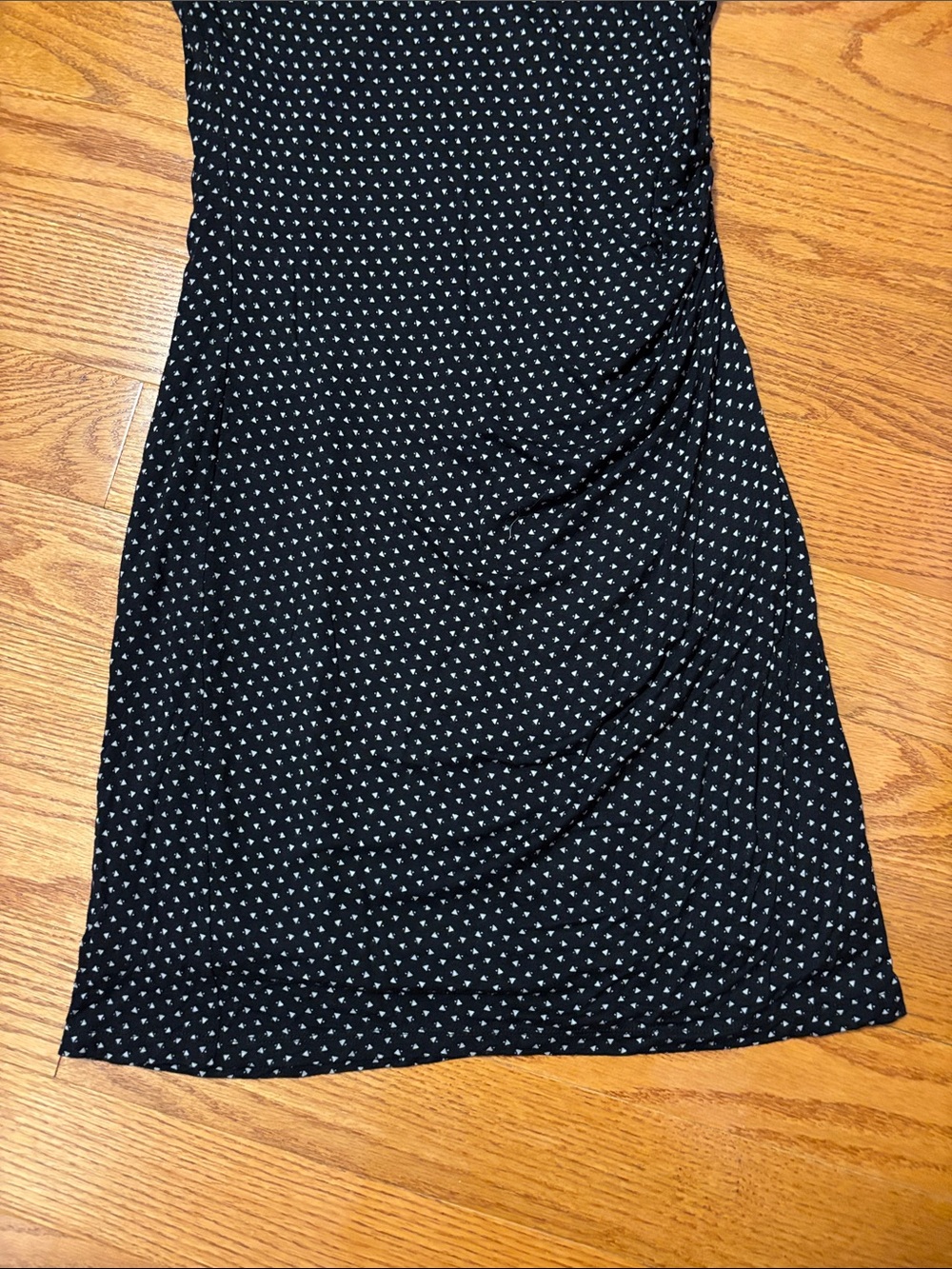 Ann Taylor Loft Small Petite Sleeveless Mini Dress Black White Geometric Stretch - Picture 6 of 14